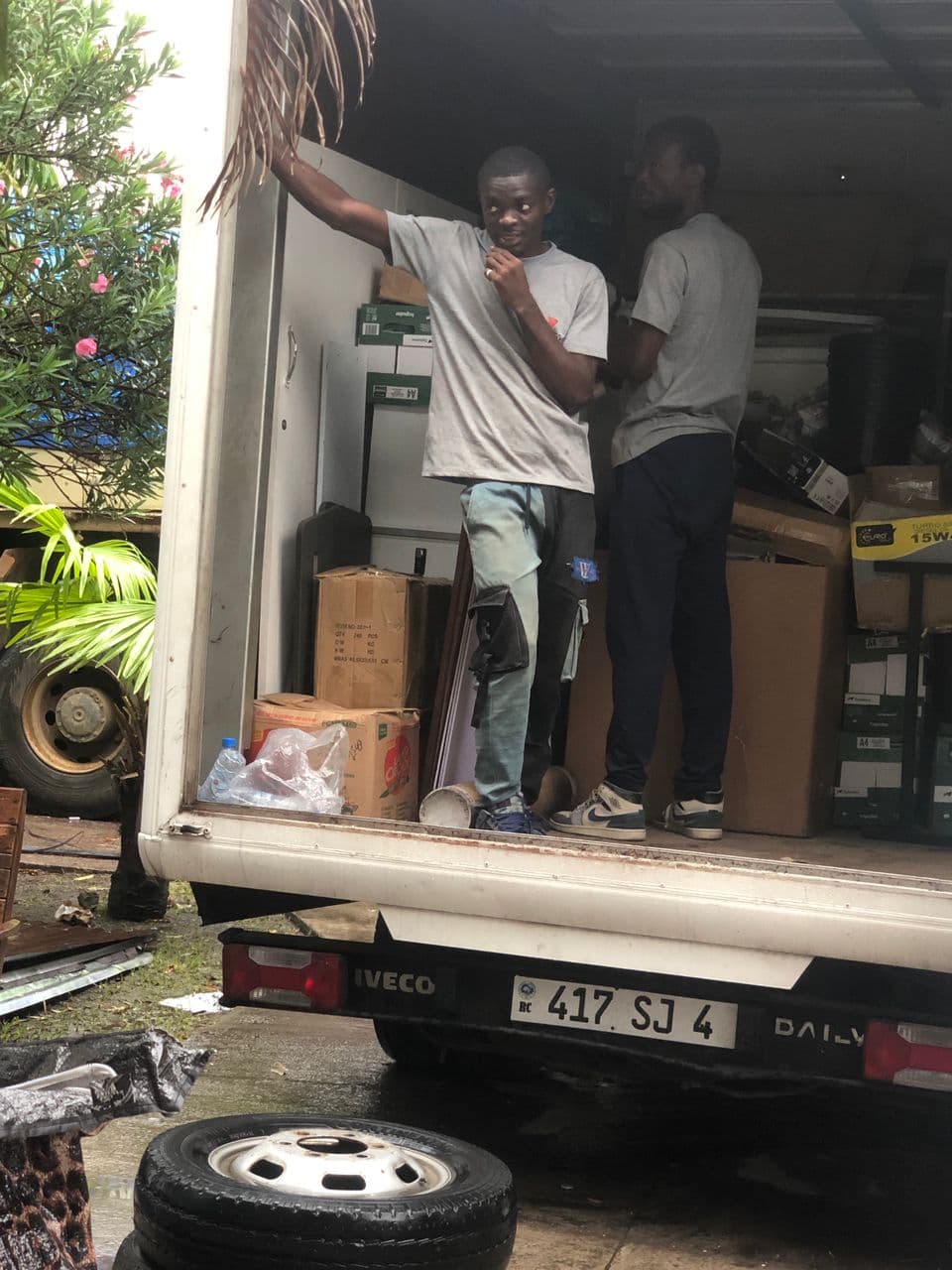 Chargement de la camionnette